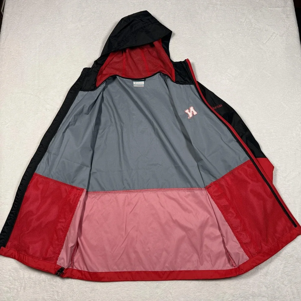 Nebraska Cornhuskers Jacket Mens Small Columbia Hooded Windbreaker NCAA Football